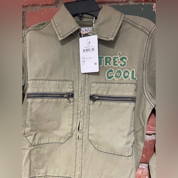 Sandrine Rose x Free People Natural Khaki Tres Cool Front Zip Jumpsuit NWT - Picture 7 of 7